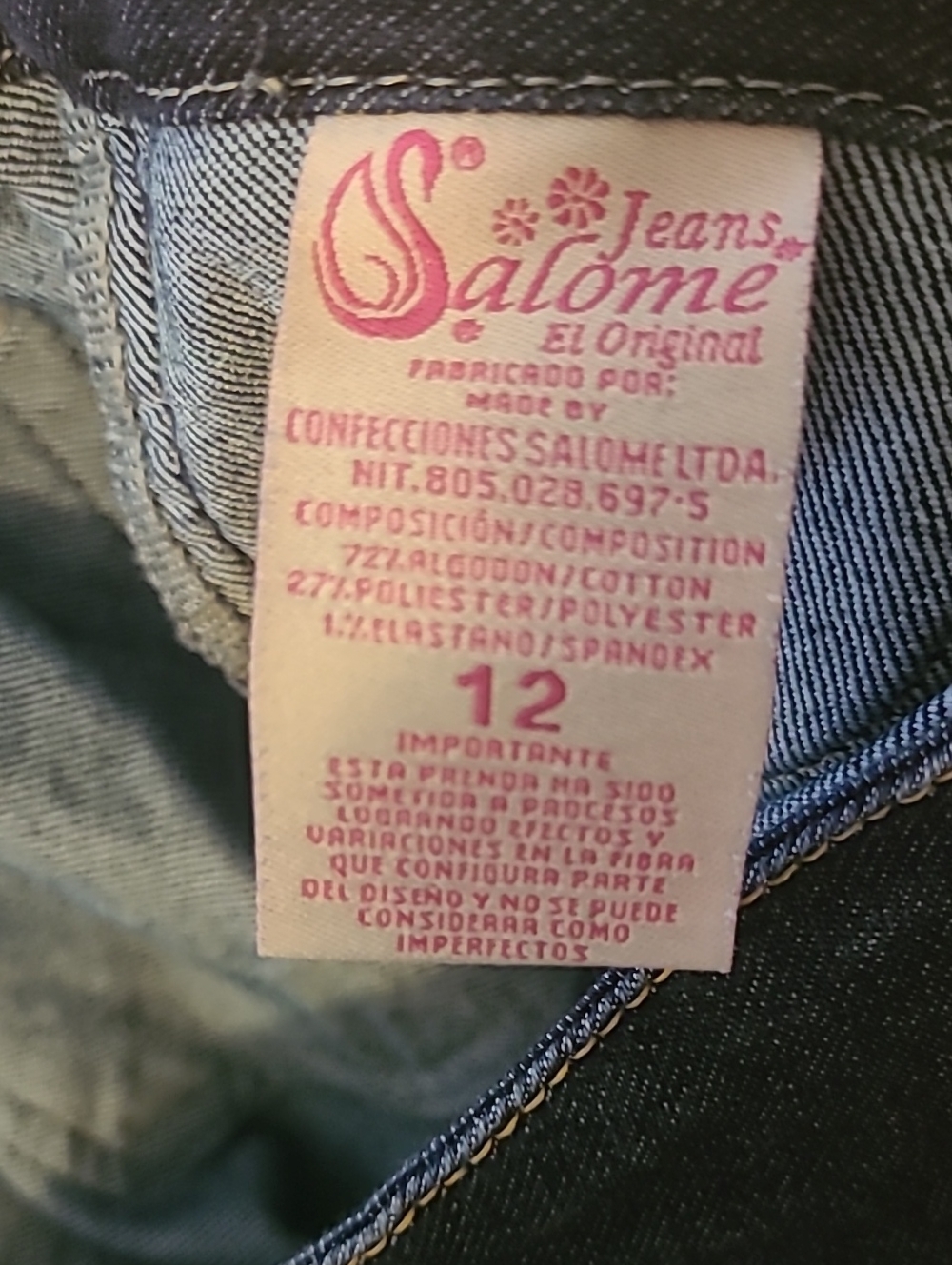 Salome Colombian Women's Levanta Cola "Butt Lift" Bootcut Jeans Dark Wash - Picture 7 of 9